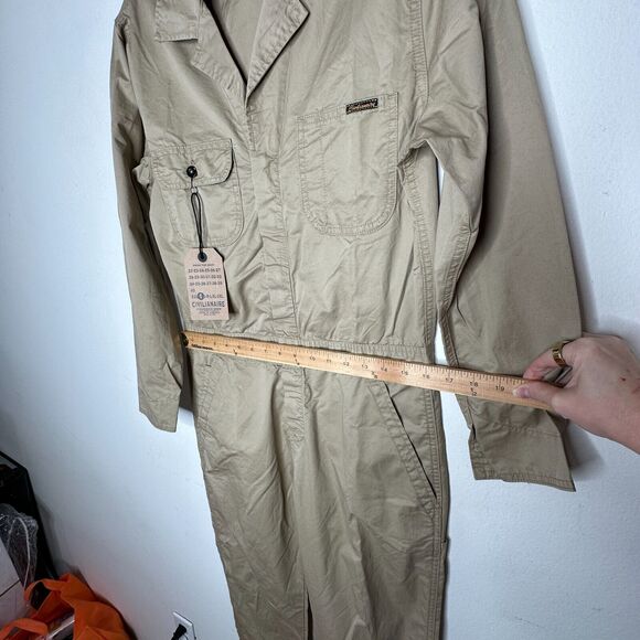 NWT Civilianaire Tan Khaki Zip-Front Long Sleeve Utility Pockets Jumpsuit XS - Picture 6 of 15